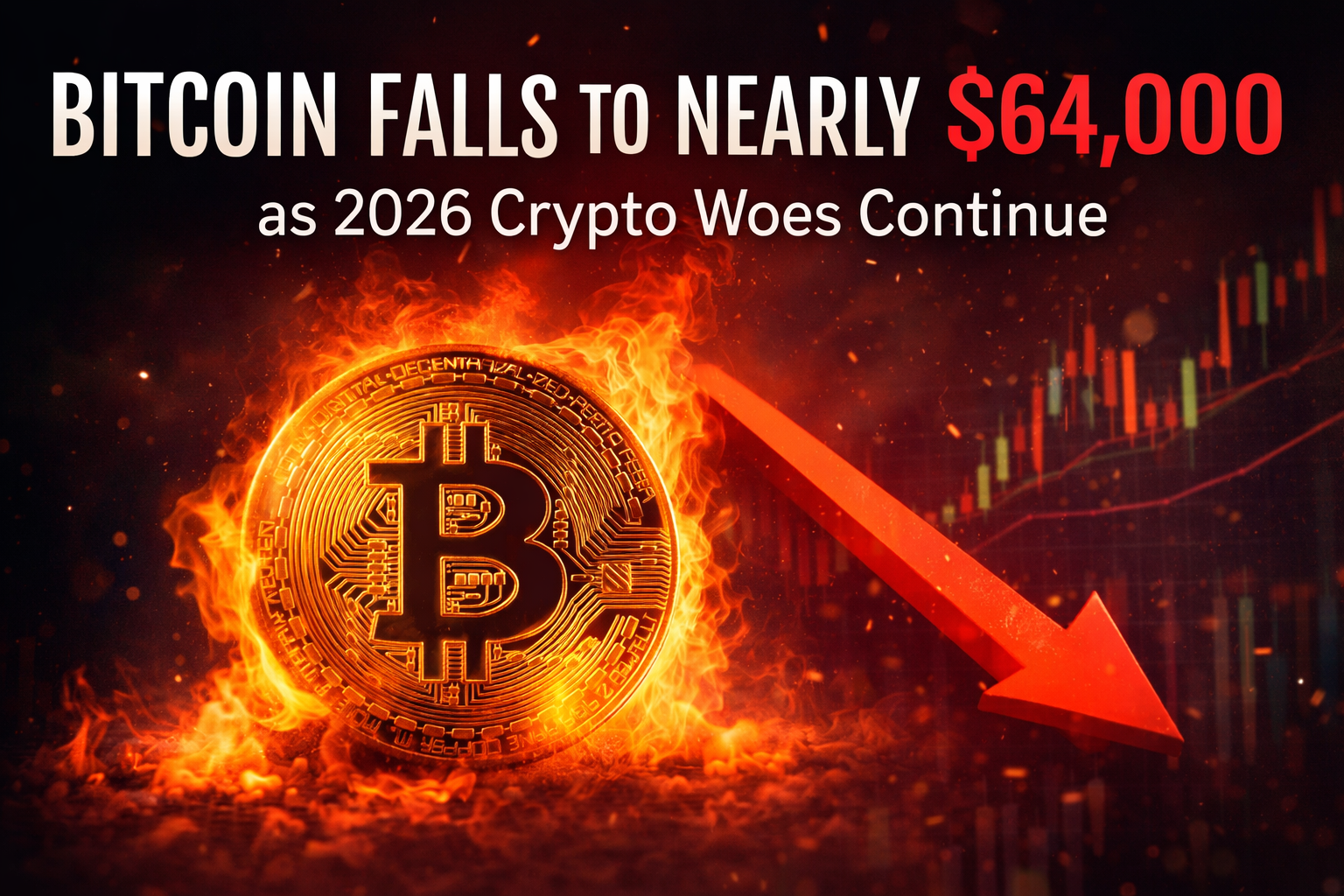 Bitcoin falls to nearly $64,000 as 2026 crypto woes continue